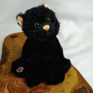 Ganz Webkinz Black Cat Plush Stuffed Animal Toy. Approximately 7"L